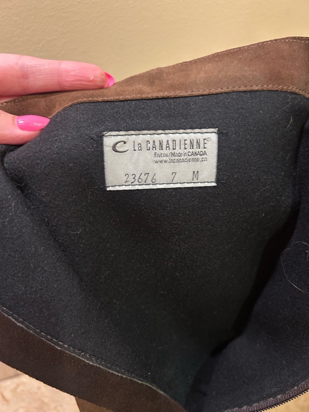 La CANADIENNE NWOB Brown Suede Knee-High Heeled Boots Size EU 37, US 7 - Picture 2 of 7